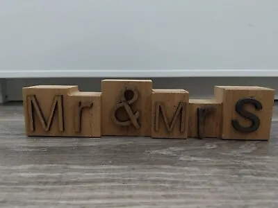 Mr & Mrs Wooden Sign Vintage Rustic Wedding Table Decoration • £4