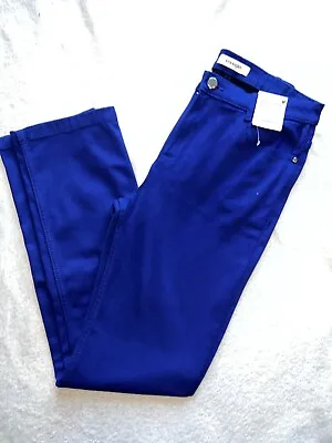 £14.49 • Buy M&S Per Una Straight Leg Trousers Size 6 10 12 RRP £35, Cobalt Blue Trousers
