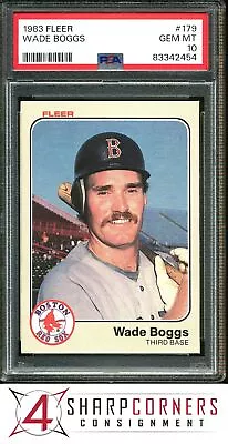 1983 Fleer #179 Wade Boggs Rc Red Sox Hof Psa 10 • $130.50