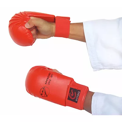 EKF Approved Karate Competition Mitts RED Gloves Hand Martial Arts Sparring • £16.99