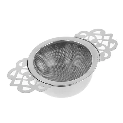 1PC Stainless Steel Tea Strainer With Drip Bowl Double Ear Mesh Infuser Filte-LO • $3.27