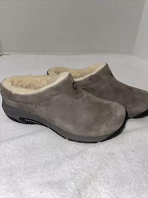 Merrell Encore Ice Fur Lined Suede Clog Slip On Mule Shoes Woman’s 8 • $35