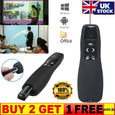 Wireless Presenter PowerPoint Mouse Clicker Laser Pointer Presentation Remote UK • £3.99