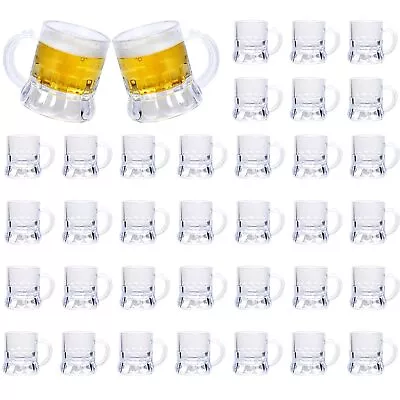 Mini Beer Mugs 1 Oz Clear Plastic Shot Glasses Beer Mug With Handles For Par... • $32.65