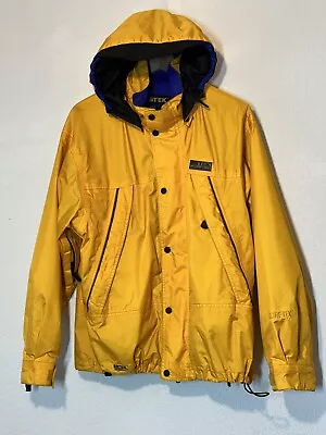 Eddie Bauer Mens Medium Ebtek Gore Tex Jacket Hood Rain Coat Double Zip Snap • $36