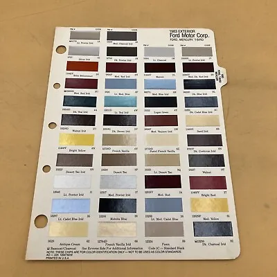 Vintage 1983 Ford Mercury Thunderbird Exterior Color Paint Chip Sample Chart • $12