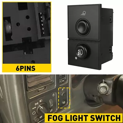 Fog Light Lamp Button Switch For GMC Silverado/Sierra 1500 2500 3500 1514-3597 • $13.29