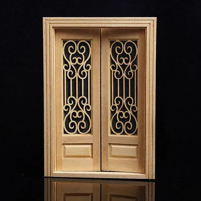 1:12 Dollhouse Miniature Wood Double Door Can Be Painted SALE S4T2 I4N9 NEW • $12.89