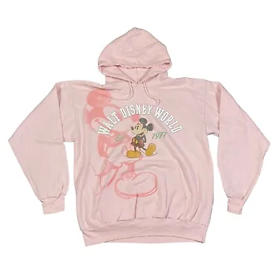 Disney Parks Mickey Mouse Hoodie L UK 14 16 Jumper Sweatshirt Disneyland Y2K • £9.79