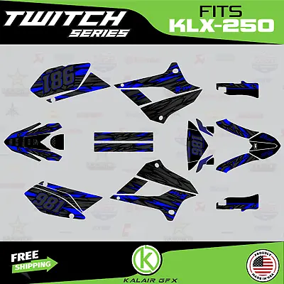 $79.99 • Buy Graphics Kit For Kawasaki KLX250 (2008-2020) KLX 250 Twitch Series - Blue