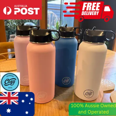 1L Insulated Stainless Steel Water Drink Bottle With Straw Leakproof • $44.50