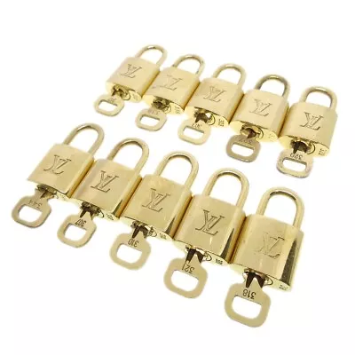 Louis Vuitton Padlock & Key Bag Accessories Charm 10 Piece Set Gold 13334 • $218