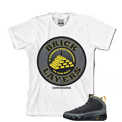 Tee To Match Air Jordan Retro 9 University Gold Sneakers. Brick Layers Tee • $24