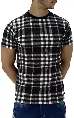 Men's Designer Zoo York Tee Shirt Black Check Hip Hop Star G Money Time Is • £19.99