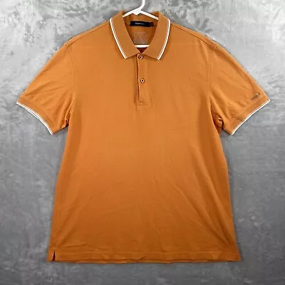 Zegna Sport Polo Shirt Men's XXL Orange Short Sleeve Logo Casual Cotton 2XL • $18.95