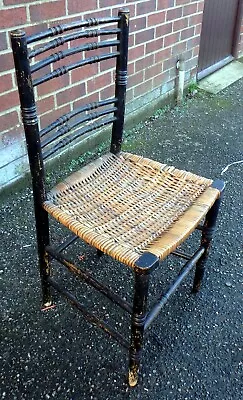£125 • Buy Georgian Antique Faux Bamboo Regency Turned Beech Hall Side Bedroom Chair