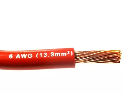 Mtw 6 Awg Gauge Red Stranded Copper Sgt Primary Wire 10' Ft • $23.55