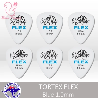 $9.59 • Buy 🔥🎸 6x Genuine Jim Dunlop Tortex FLEX BLUE🔵 1.0mm Guitar Picks Plectrum