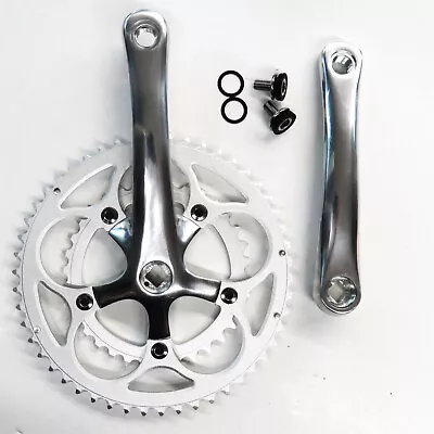 Road Bicycle Crank Set Silver  Double 34 / 50T 165 Mm  110 Bcd Racing Bike • $61.99