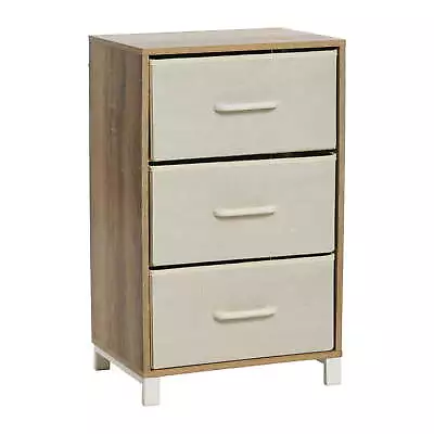 3 Drawer Dresser Narrow Storage Chest Wire Backing And Metal Feet Wood Handles • $61.35