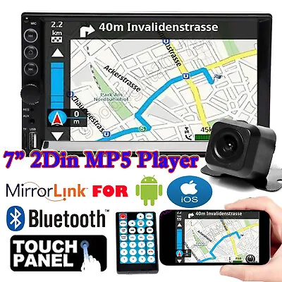 Fit Toyota 7  2Din Car Stereo Touchscreen USB MirrorLink For GPS Radio BT+Camera • $63.09