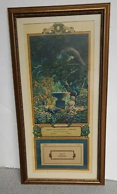 Maxfield Parrish Reveries 1927 Full Pad Calendar Brown Engineering Framed • $1200