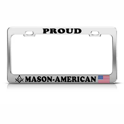 MASON AMERICAN FLAGS Heavy Duty Metal License Plate Frame Tag Border • $17.99