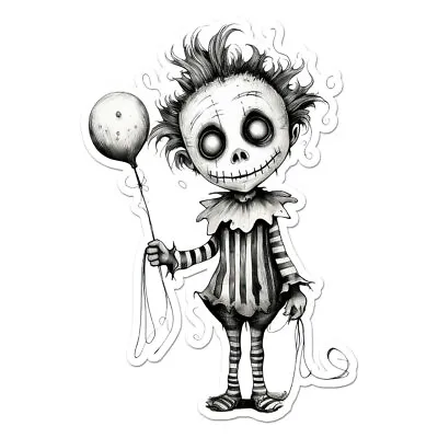 Voodoo Doll Balloon Clown Vinyl Decal Sticker - Ebn11671 • $5.07