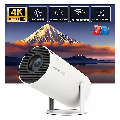 Projector 4k 1080P 3D 5G WiFi Bluetooth Video Home Theater 250  Display • $92.48