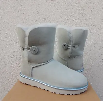 Ugg Iceberg Bailey Button Ii Metallic Suede/ Sheepskin Boots Us 5/ Eur 36 ~nib • $99.95