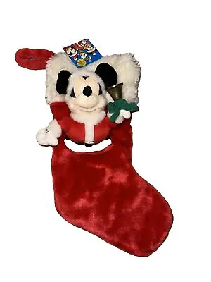 Mickey Mouse Santa Plush 22”  3D Christmas Stocking With Bell Disney NWT 2005 • $15.95