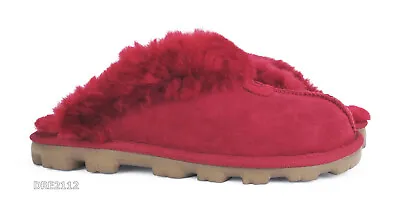 UGG Coquette Ribbon Red Suede Fur Slippers Womens Size 7 *NEW* • $94.95