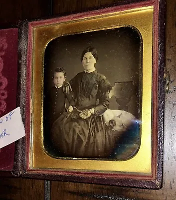 1/6 Daguerreotype “Illegitimate Son” Mother & Sleeping Dog • $1364.25