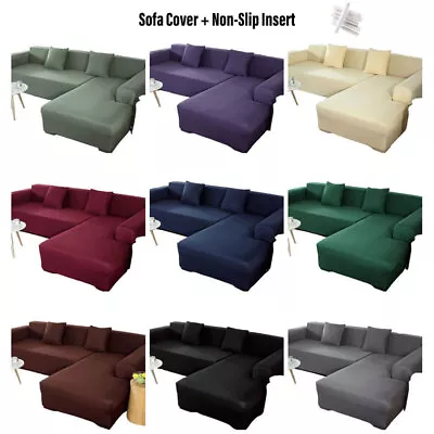 All-Inclusive 5 Elastic Seater L Shaped Chaise Sofa Furniture Protectors Cover • $31.82