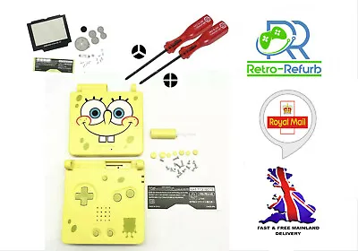 Spongebob Yellow GameBoy Advance SP Housing Shell Screen Tools Nintendo GBA SP • £12.95