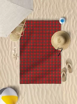 58 X39  Royal Stewart Tartan Microfibre Beach Towel Sun Bathing *TOWEL ONLY* • £21.99