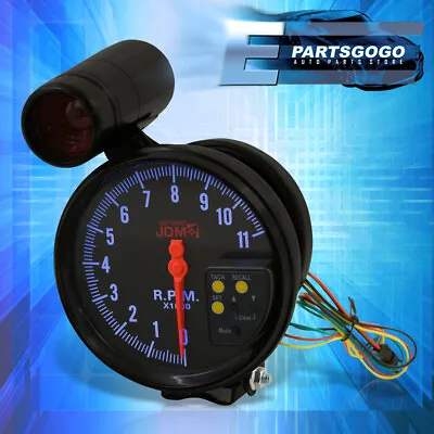 $38.99 • Buy For Universal JDM 5  Black Tachometer 11K RPM Speedometer Gauge W/ Shift Light