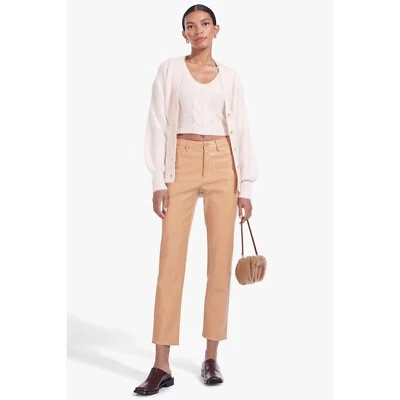$100 • Buy Staud Sweater Blake Cable Knit Button Cardigan Blush Ivory V Neck Size Small