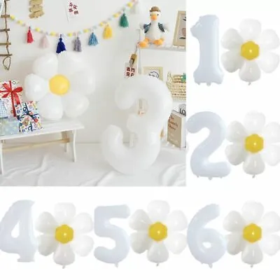 32” Foil Number Balloons Small Daisy Petal Flower Ballons Summer Party Decor UK • £5.35