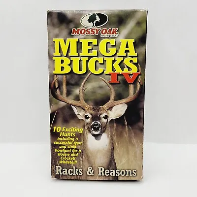 Mossy Oak Mega Bucks IV VHS Tape Pre Owned Deer Hunting Whitetail 10 Hunts • $7.60