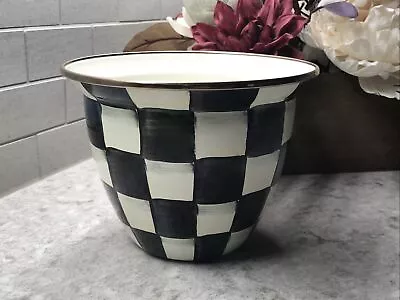 MacKenzie Childs Courtly Check Large Flower Pot Planter Florals Succulents Rare • $70