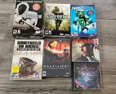 PC Game Lot Rainbow Six Rogue Spear Call Of Duty 4 MW Half Life Blade Runner • $37.46