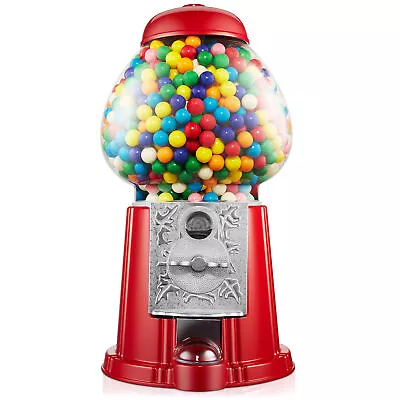 15  Gumball Machine With Coin Bank - Red Vintage Bubble Gum Candy Dispenser • $46.99