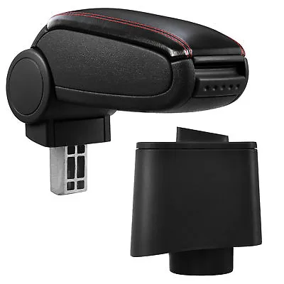 Armrest Center Armrest Leather Cover Black/Red For VW Polo 6R Since 2009 Gti • $105.36