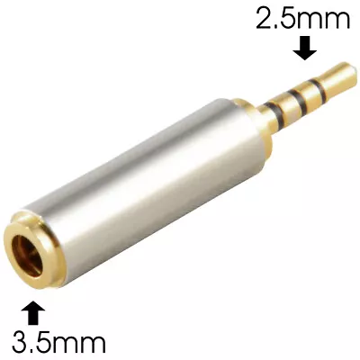 2.5mm Male To 3.5mm Female Stereo Mic Audio Headphone Jack Adapter Converter • $2.13