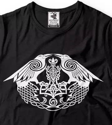 Viking Celtic Odin's Ravens Viking Shirts Huginn Muninn Odin Viking T Shirt • $17.99