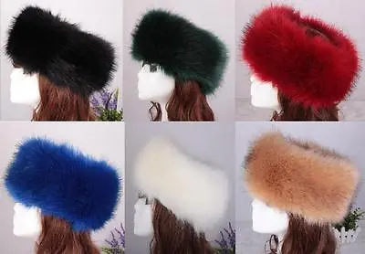 £9.99 • Buy Luxury Ladies Faux Fake Fur Hat Big HeadBand Winter Earwarmer Hat Ski