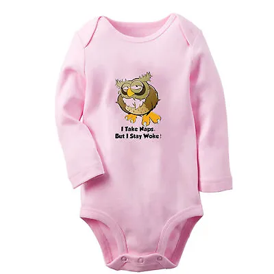 I Take Nap But I Stay Woke Funny Bodysuits Baby Animal Owl Romper Kids Jumpsuits • $17.59