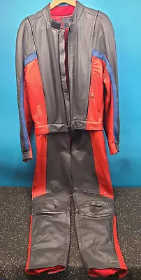 Vintage Custom BMW Leather Motorcycle Riding Suit Jacket+Pants Size XL • $315