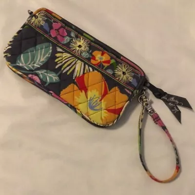 Vera Bradley Wristlet Clutch Wallet 7  X 4  Jazzy Blooms Print EUC Ships FREE • $12.99